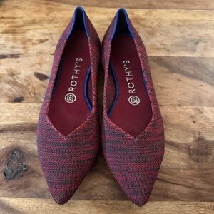 Rothy's W8 Crimson Heather Red/Gray Pointed Toe Ballet Flat
Shoes